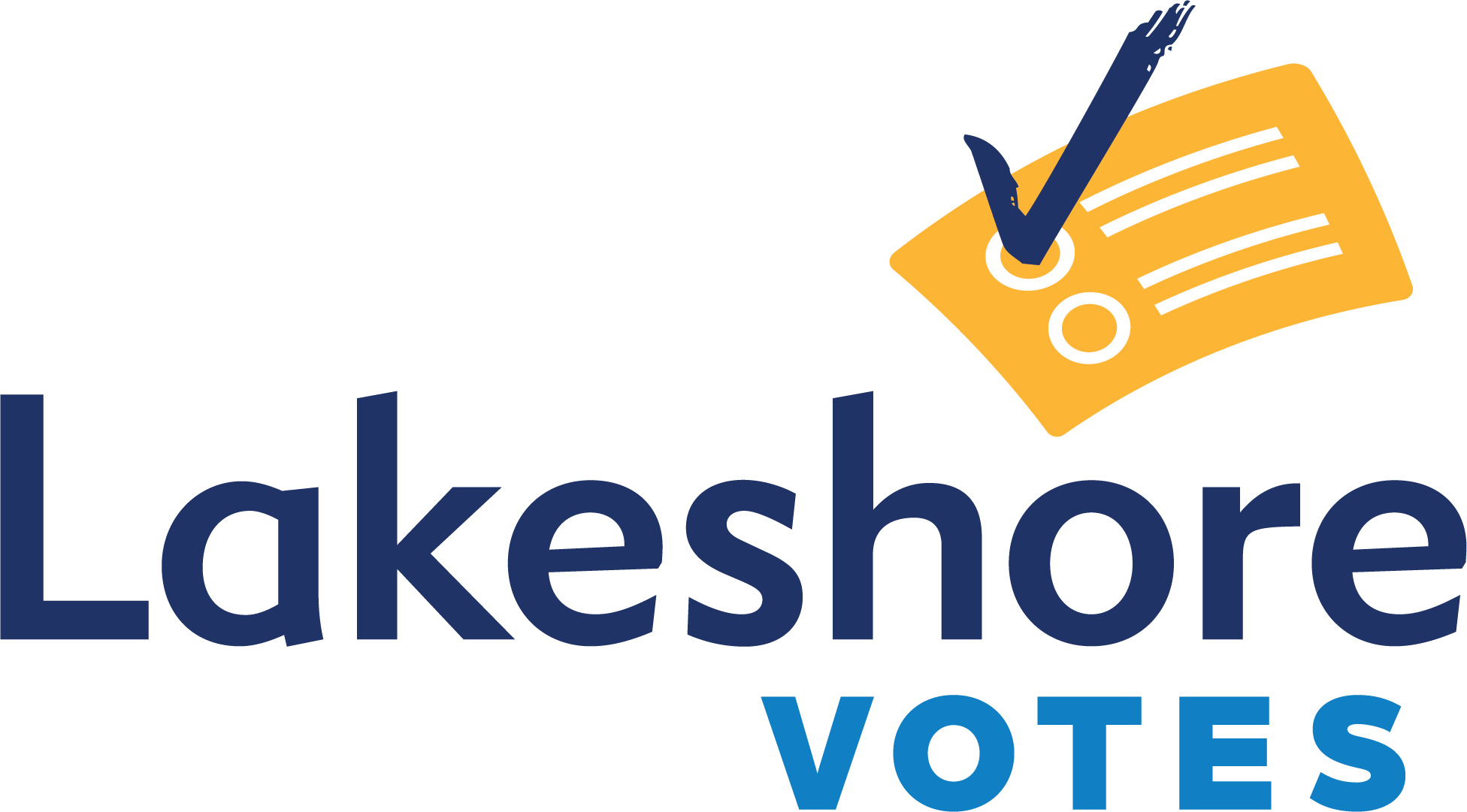 Lakeshore Votes Logo with ballot box in top right corner.