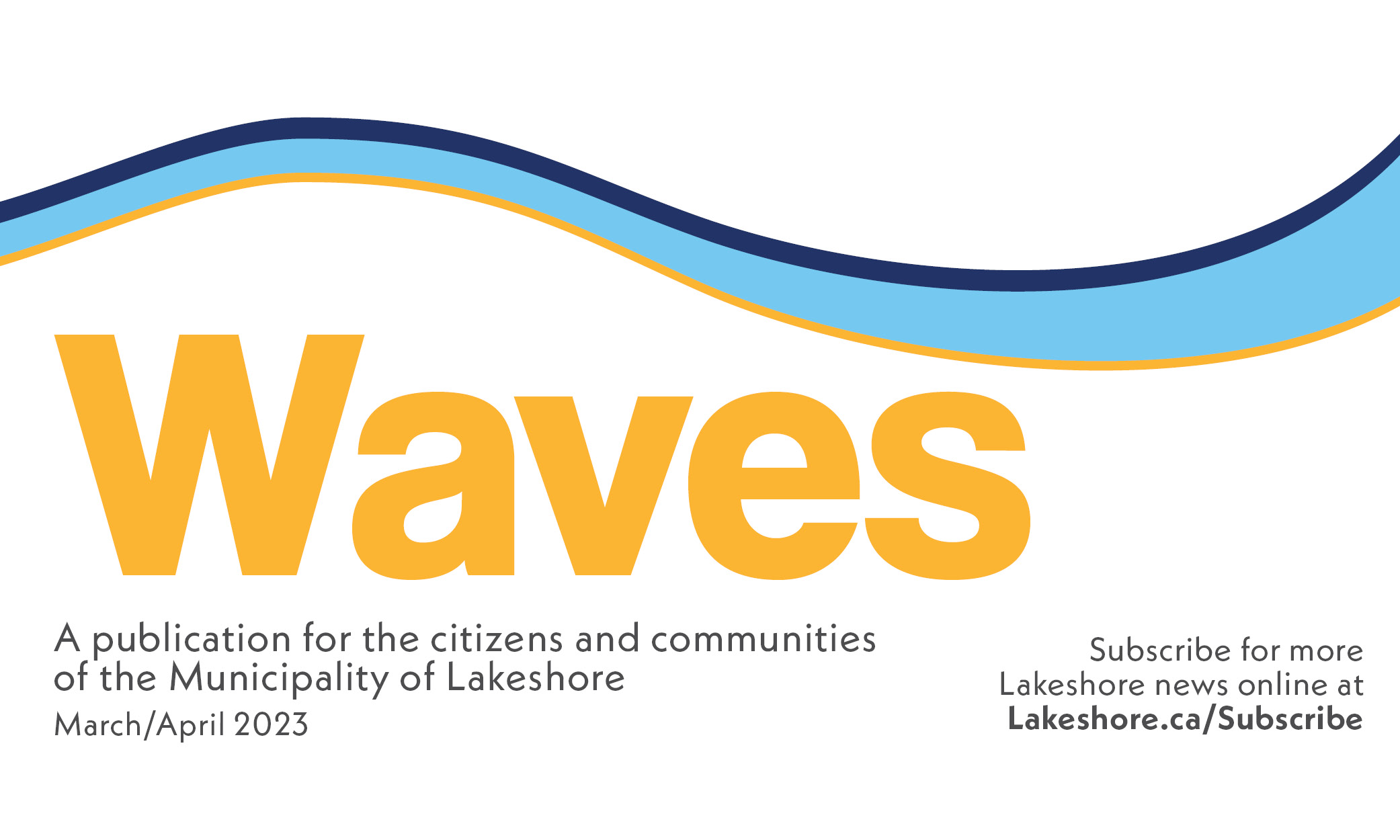 Waves Newsletter masthead with Lakeshore Wave at top. 