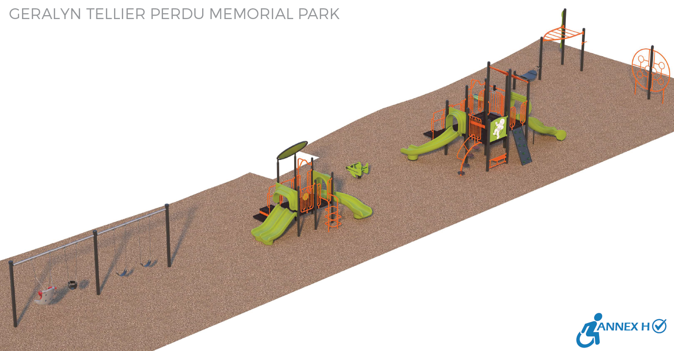 New playground with swings at park