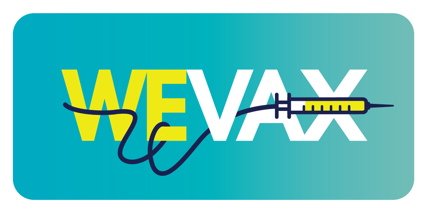 WE Vax with image of needle