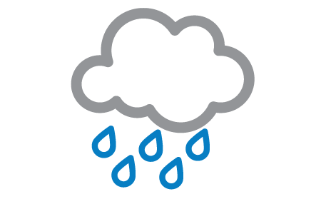 Icon of cloud with rain.