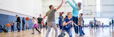 The ATRC Gym full of kids playing