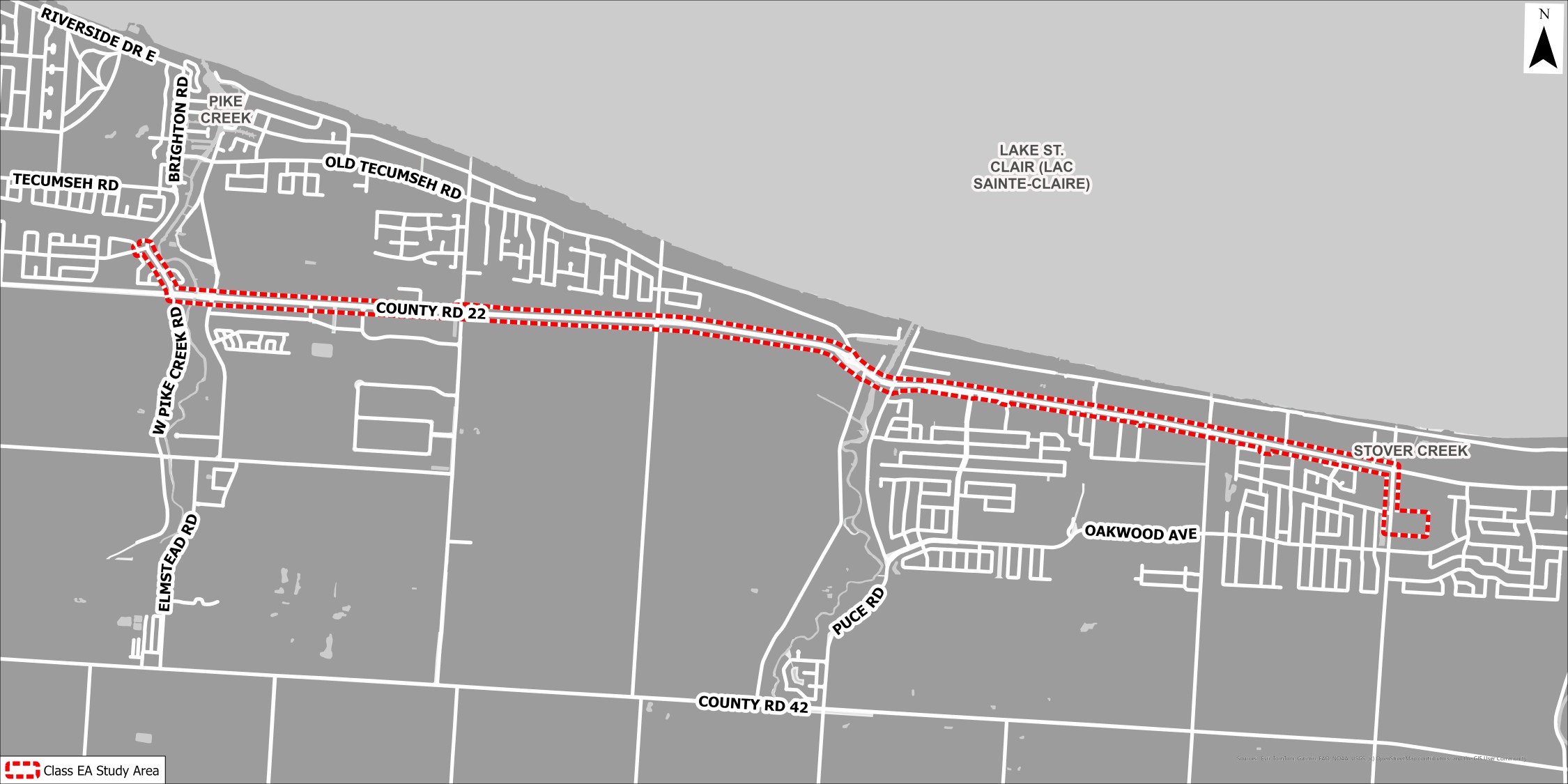 Lakeshore County Road 22 Sewer Expansion Study Area