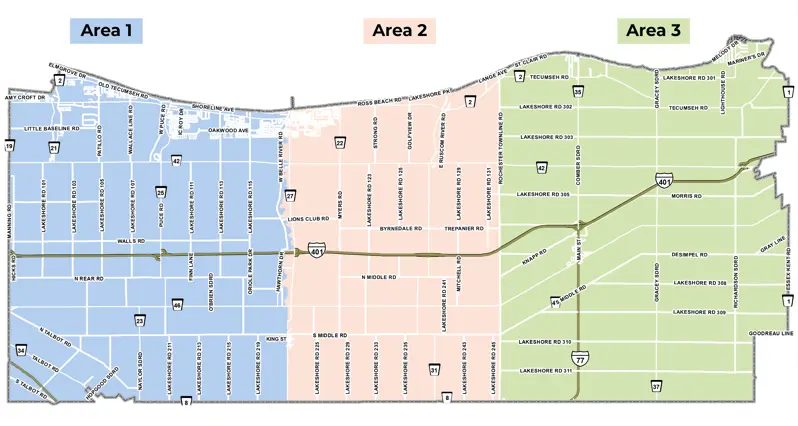 Lakeshore Garbage Collection Map