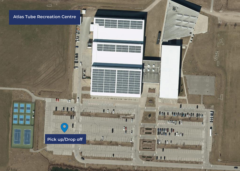Aerial of Atlas Tube Recreation Centre pick up location.