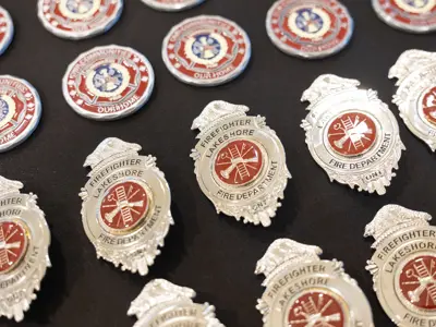 badges and challenge coins.