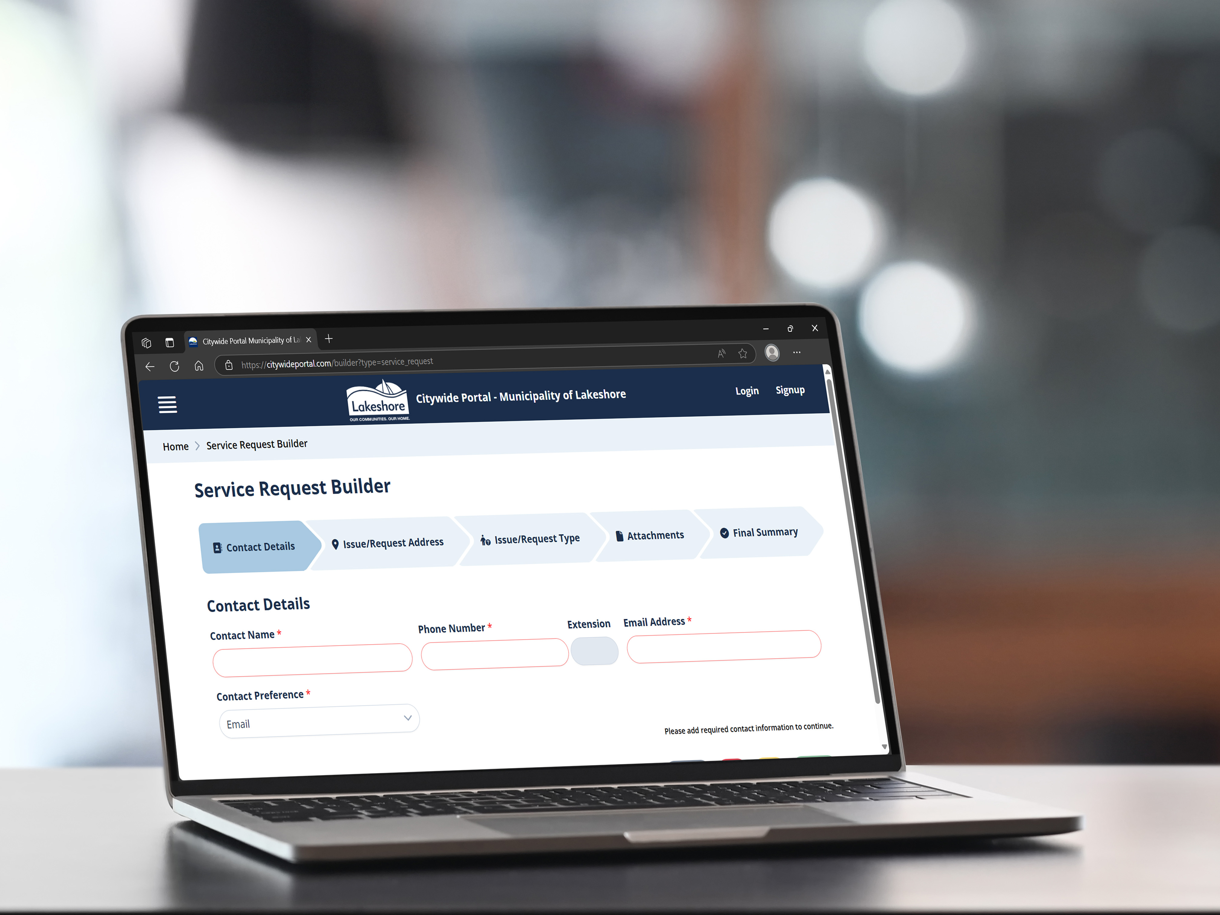 Lakeshore City Wide on a Laptop