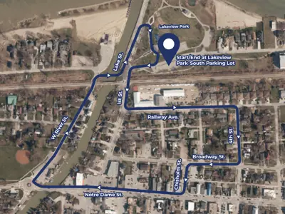 Crime Prevention Walk Map, through downtown Belle River.