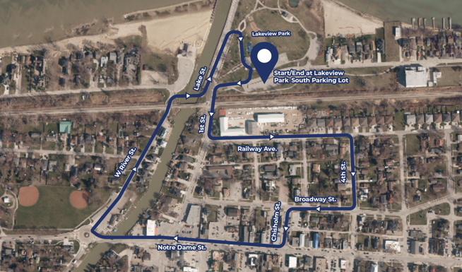 Crime Prevention Walk Map, through downtown Belle River.